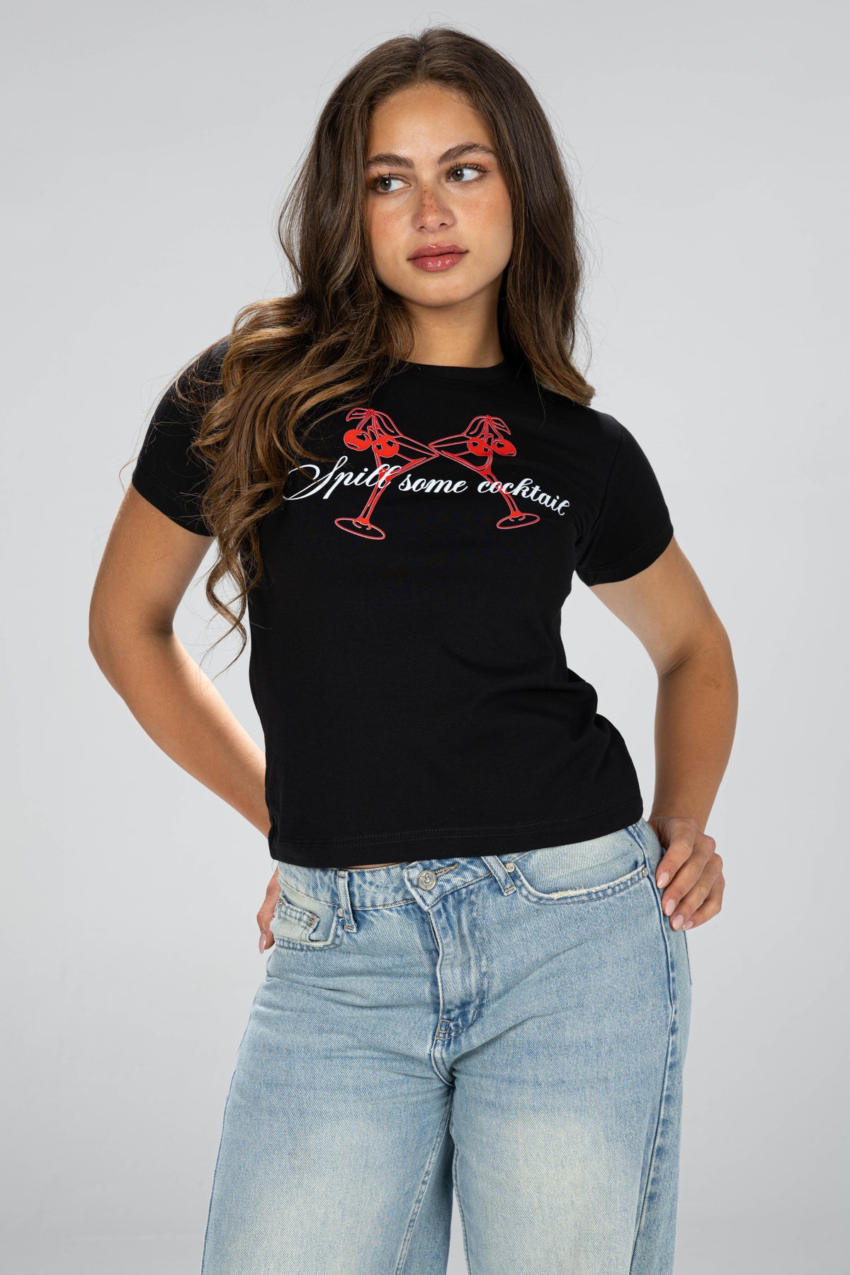 Cocktail baby tee - Black