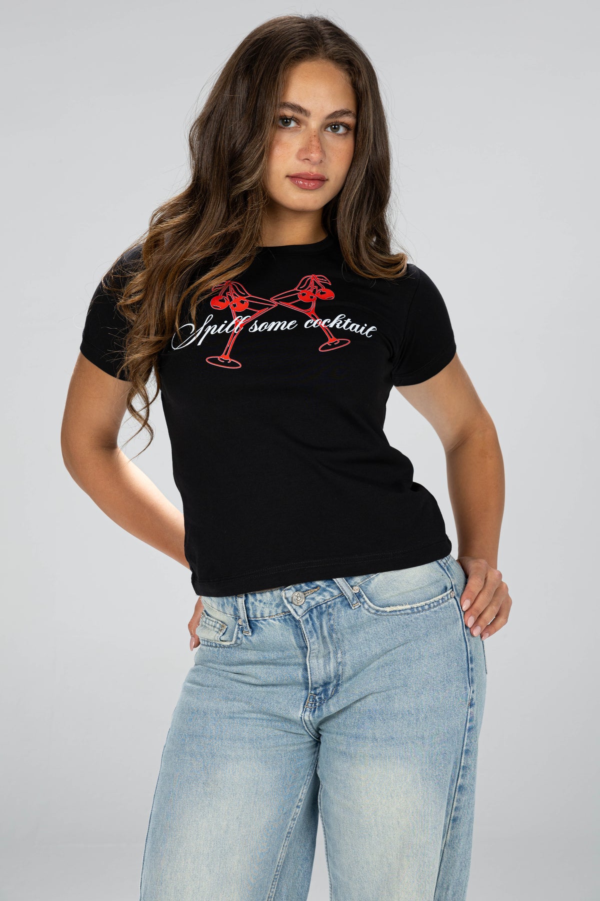 Cocktail baby tee - Black