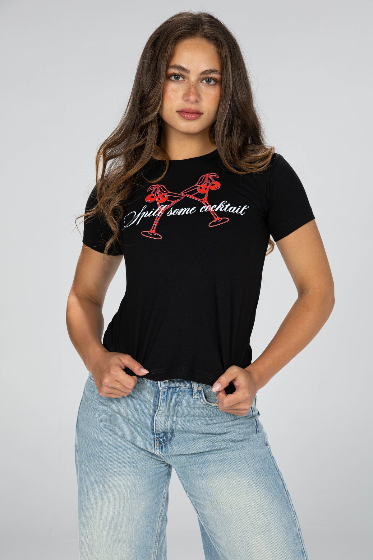 Cocktail baby tee - Black