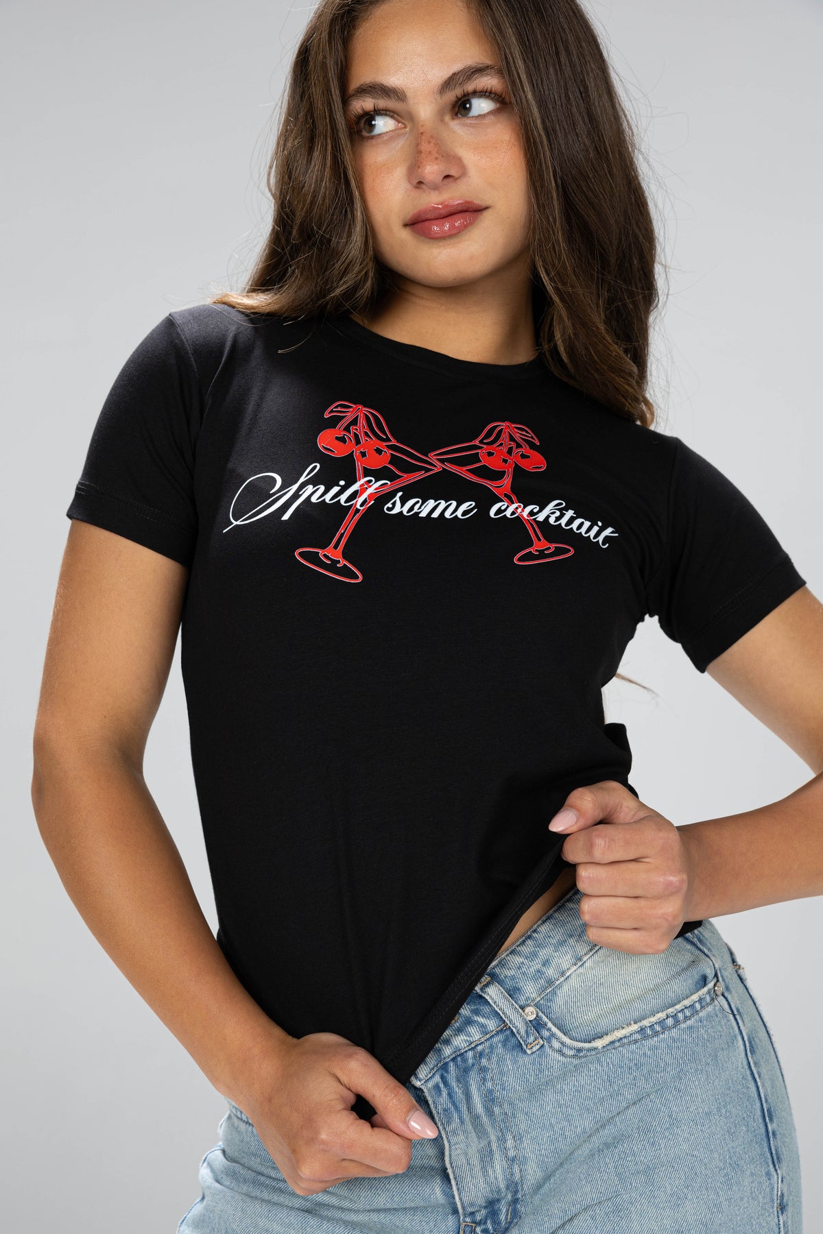 Cocktail baby tee - Black