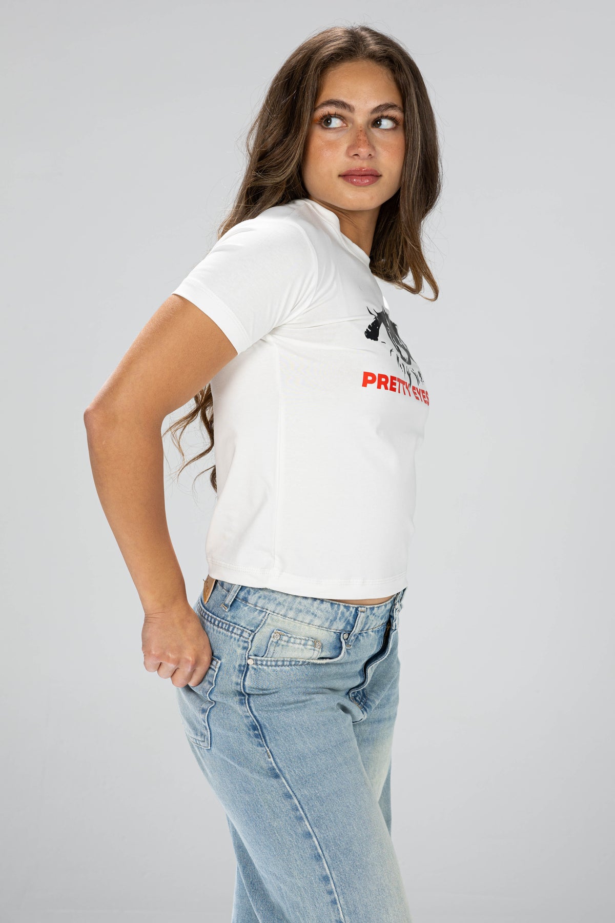 Gaze baby tee - white
