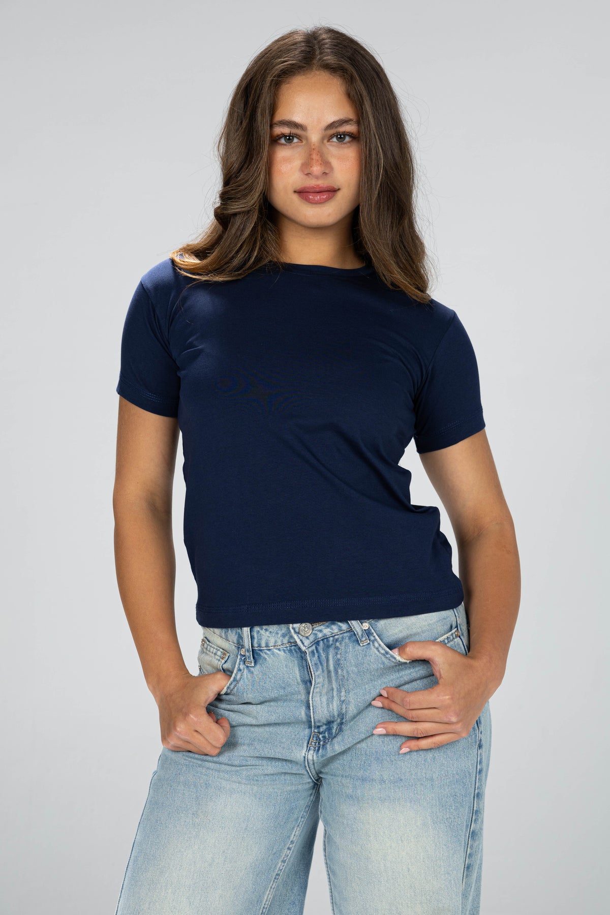 blank baby tee - Navy blue