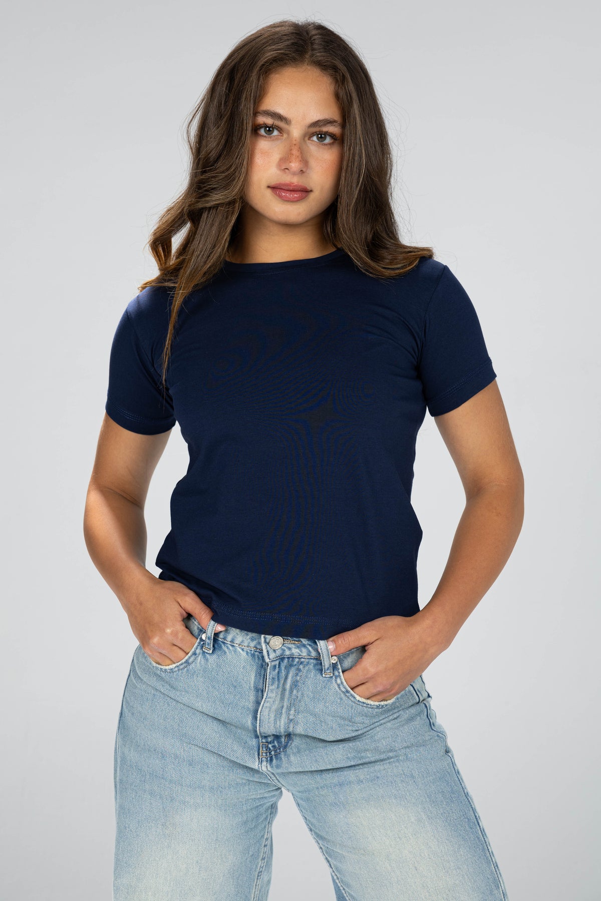 blank baby tee - Navy blue