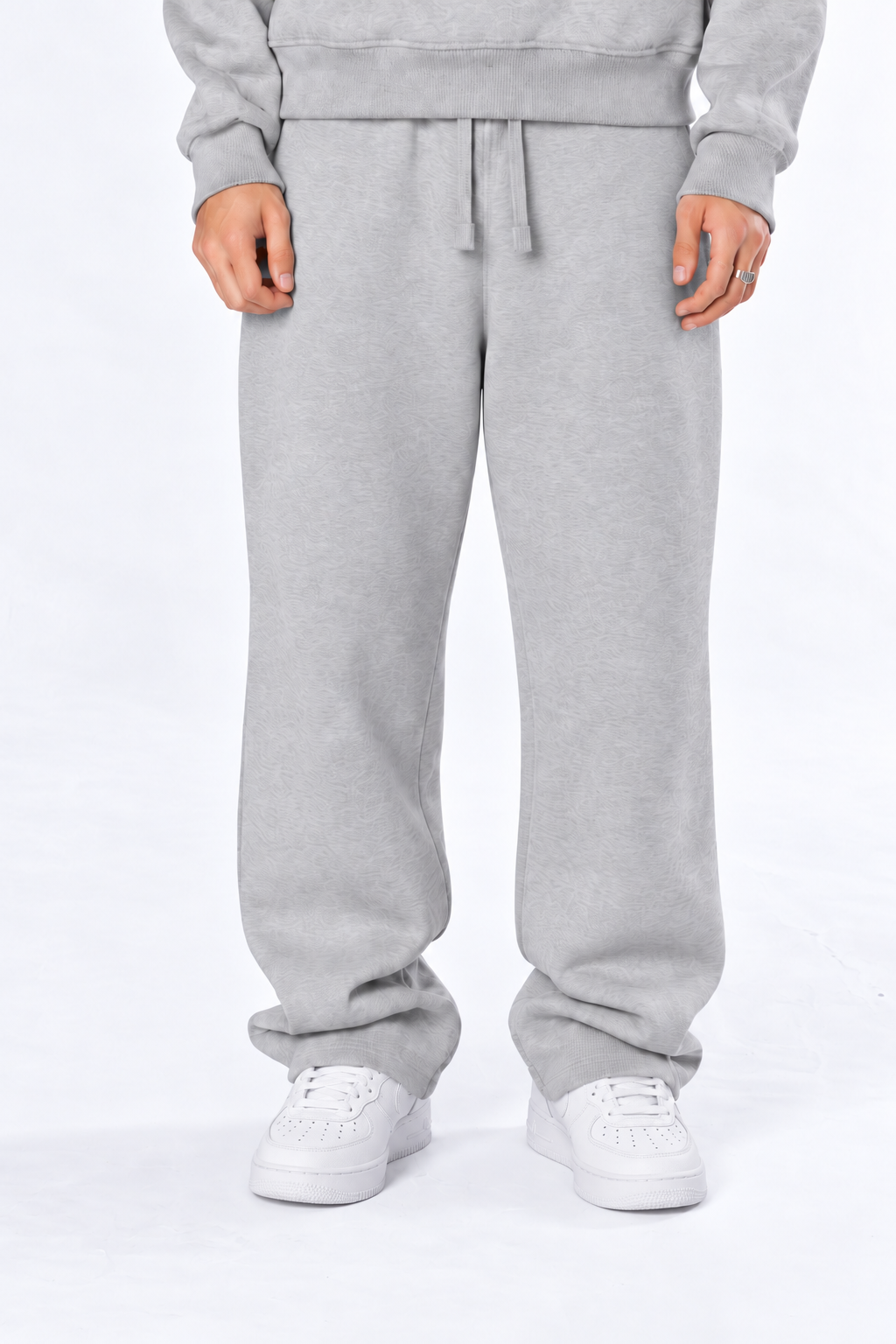 Straight Fit Sweatpants - Ash Grey - corrected front view