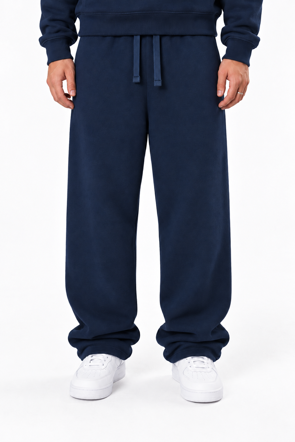 Straight Fit Sweatpants - Navy Blue - corrected front view