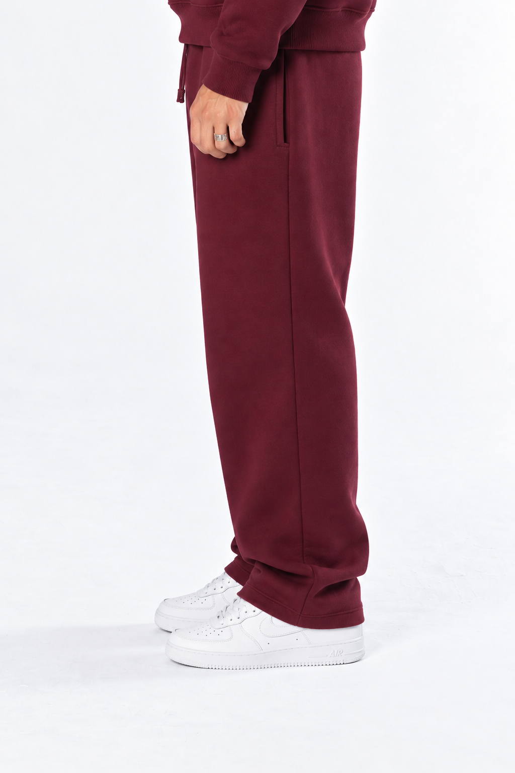 Straight Fit Sweatpants burgundy - side